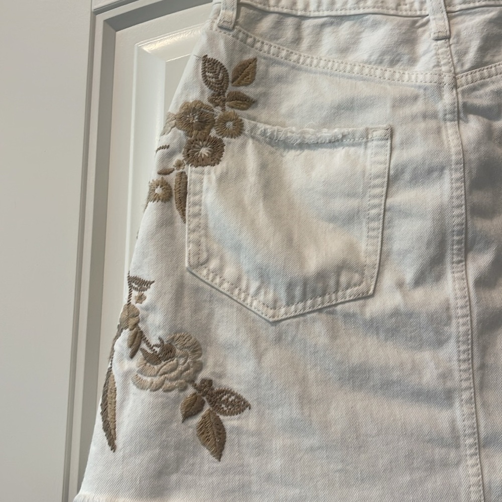 Abercrombie & Fitch‎ Zoe Vintage A-Line White Floral Embroidered Skirt 26 2R - Picture 7 of 10